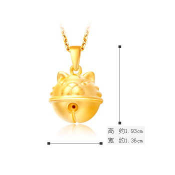 周大福十二生肖虎铃铛形定价黄金吊坠r 1 0504