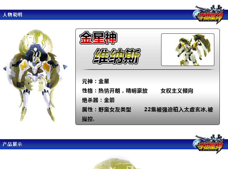 灵动创想儿童玩具宇宙星神6寸变形机器人 金星神-维纳斯