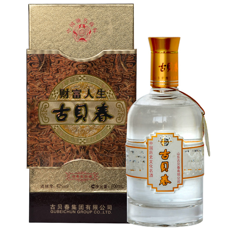 山东特产好酒 古贝春酒 财富人生酒42度500ml 白酒