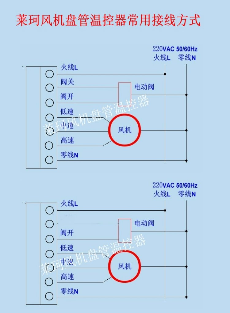 风机盘管双电磁阀接线图分享展示