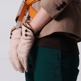乐为兔羊毛纽扣秋冬季2012新款韩版时尚保暖手套