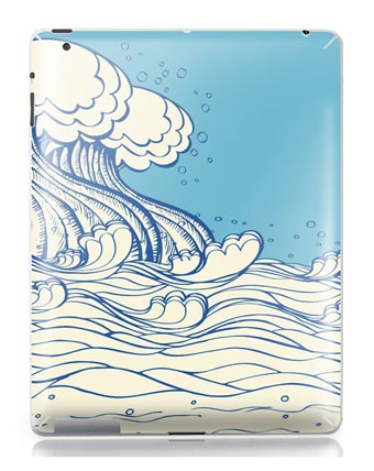 skinat海浪花ipad23g/ipad34g背面保护彩贴