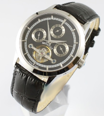 名盾 正品 全自动机械手表 男表 透底 个性男士皮带手表