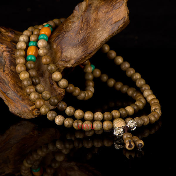 森典木艺 印度古金丝楠木108水沉佛珠手链 6mm