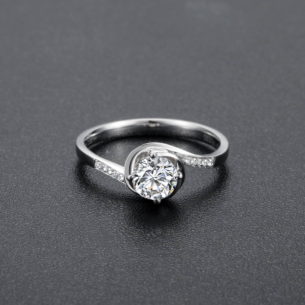 佐卡伊 玫瑰人生 40分18k白金钻石戒指结婚钻戒 请备注指圈号 定制