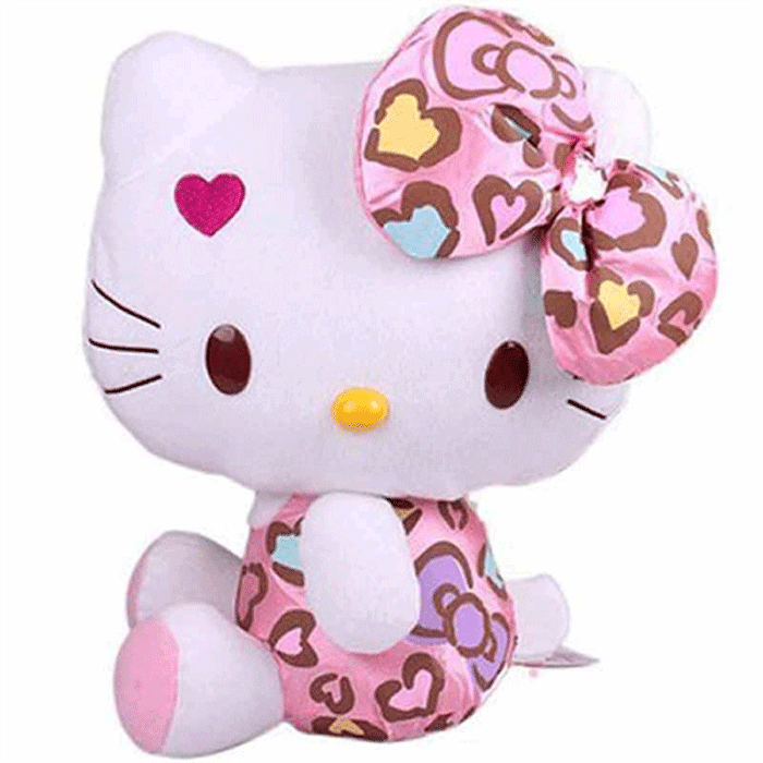 凯蒂猫公仔可爱猫桃心蝴蝶结kt猫侧款25cm小号