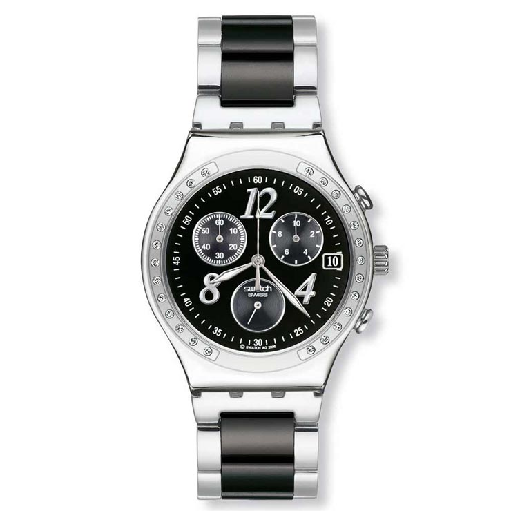 斯沃琪(swatch)金属系列ycs485g魔幻之夜石英男表(钢带黑面)