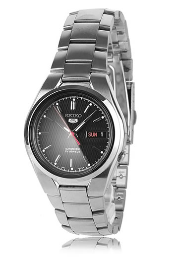 精工(seiko)5号盾牌snk607k1黑面红针机械男表
