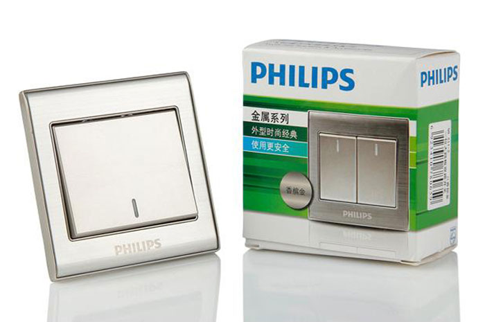 飞利浦(philips)q8-211单开单控开关(香槟金)(3只装)