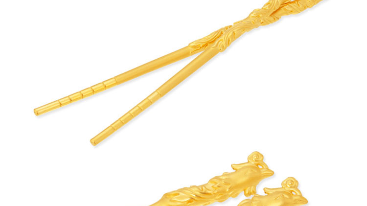 多边金都黄金筷子(金重约25.63 g)